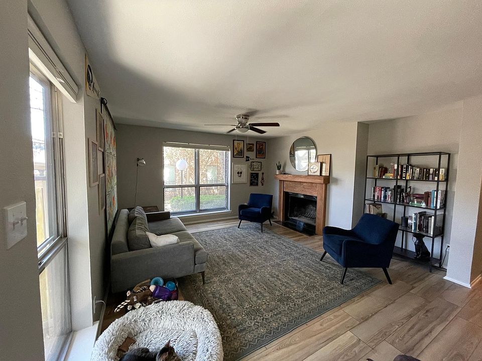 Front living area - wood-burning fireplace