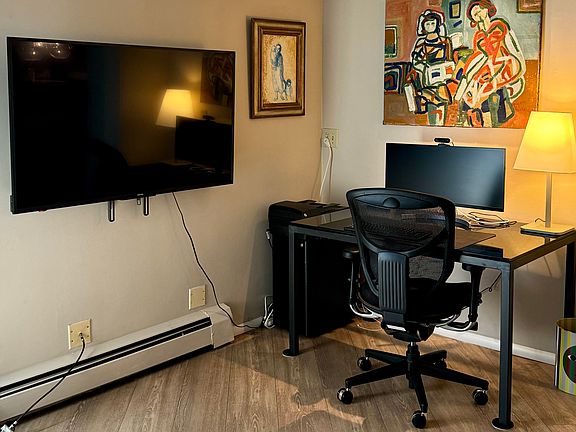 Nook off living space, perfect for home office or bar