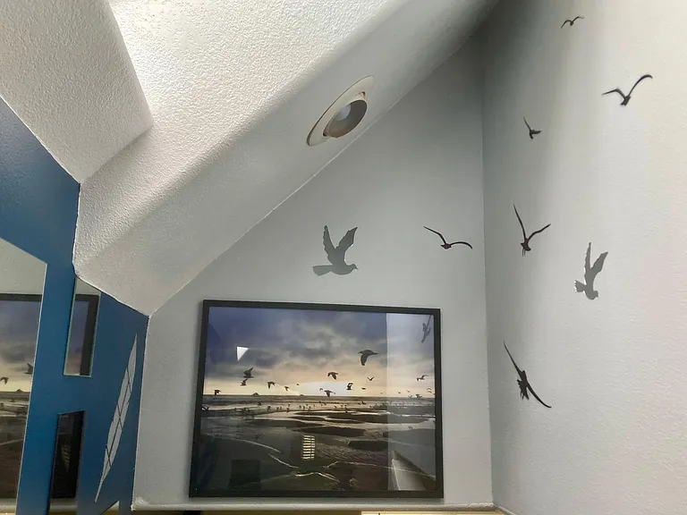Skylight brightens the stairwell