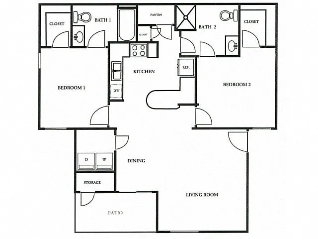 Floor plan Two Bedroom / Two Bath