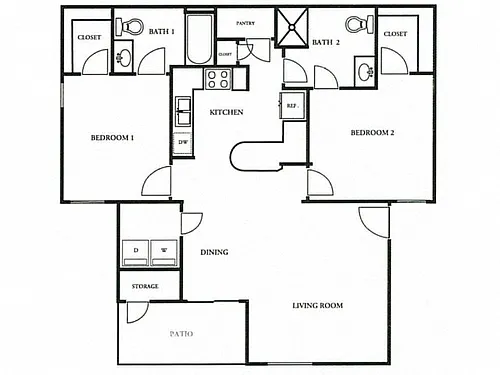 Floor plan Two Bedroom / Two Bath