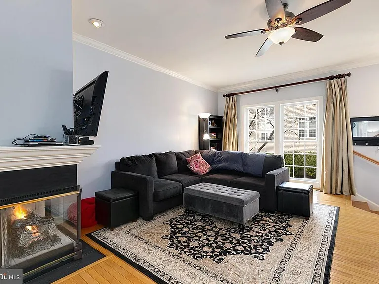 living room with fireplace
