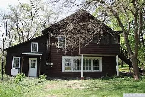 backyard facing house
