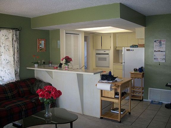 family room and kitchen