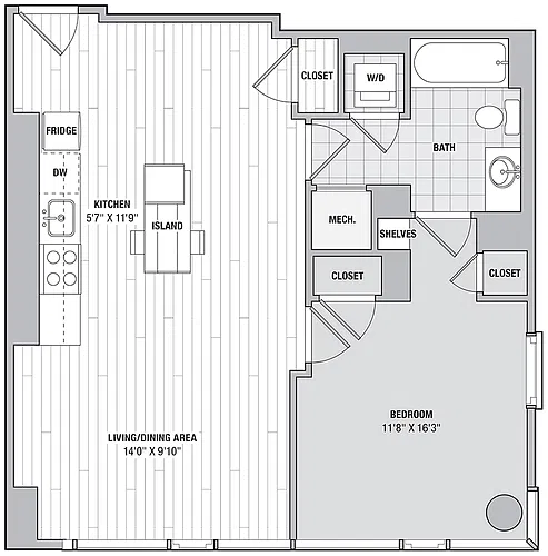Floor plan 1 Bed 1 Bath FF