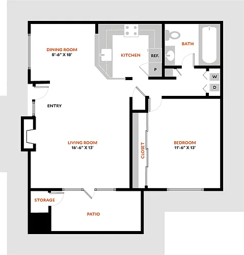Floor plan South 1AR