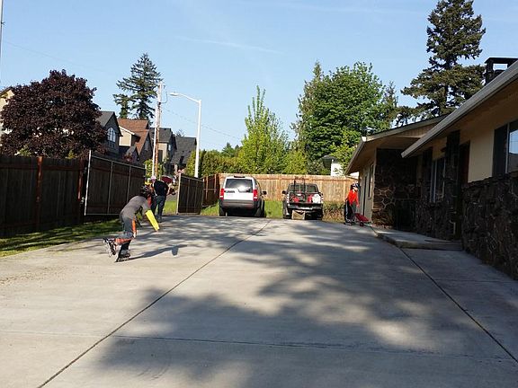 front yard - kids learn bike quickly here