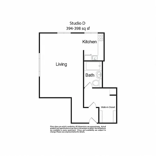 Floor plan Studio D
