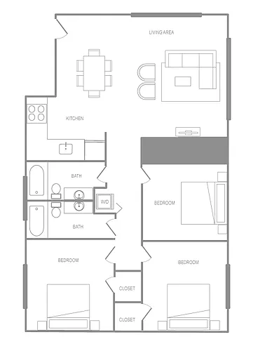 Floor plan Liberties Walk Three Bedroom C