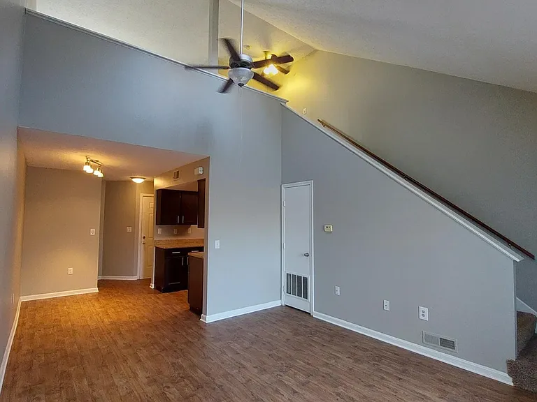 Living Room with Hardwood Style Flooring