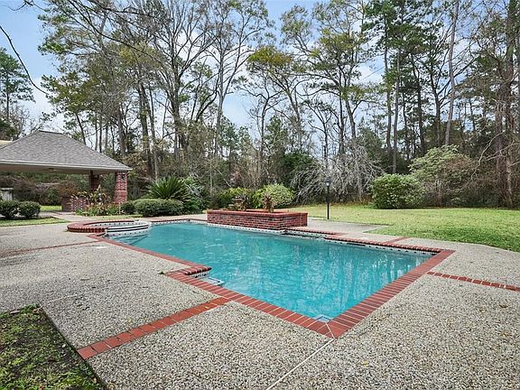 Before we go inside let's peek into the backyard that feels more like a park. What a huge pool to enjoy all summer long.