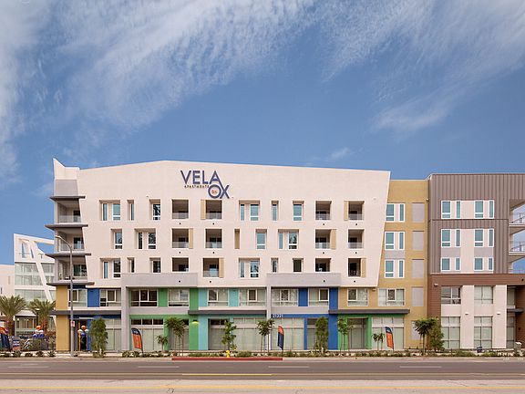 Street view of Vela on Ox Apartments.