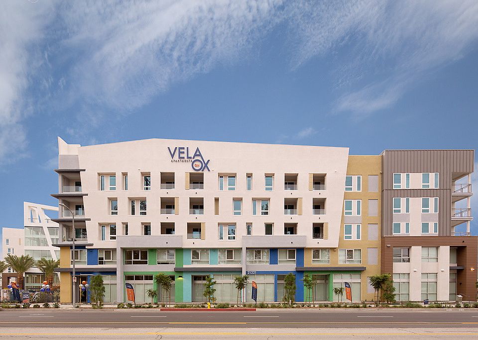 Street view of Vela on Ox Apartments.