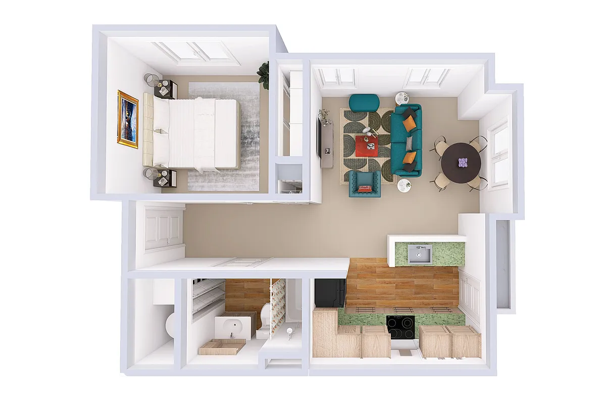 Floor plan 1 Bedroom 1 Bath Carriage House