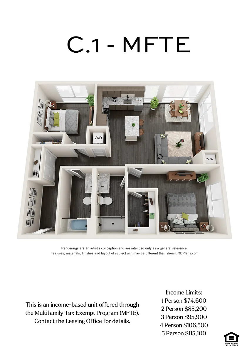 Floor plan C.1 - MFTE