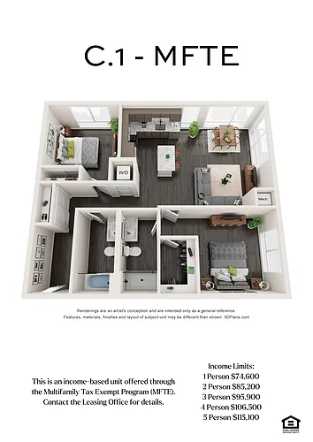 Floor plan C.1 - MFTE