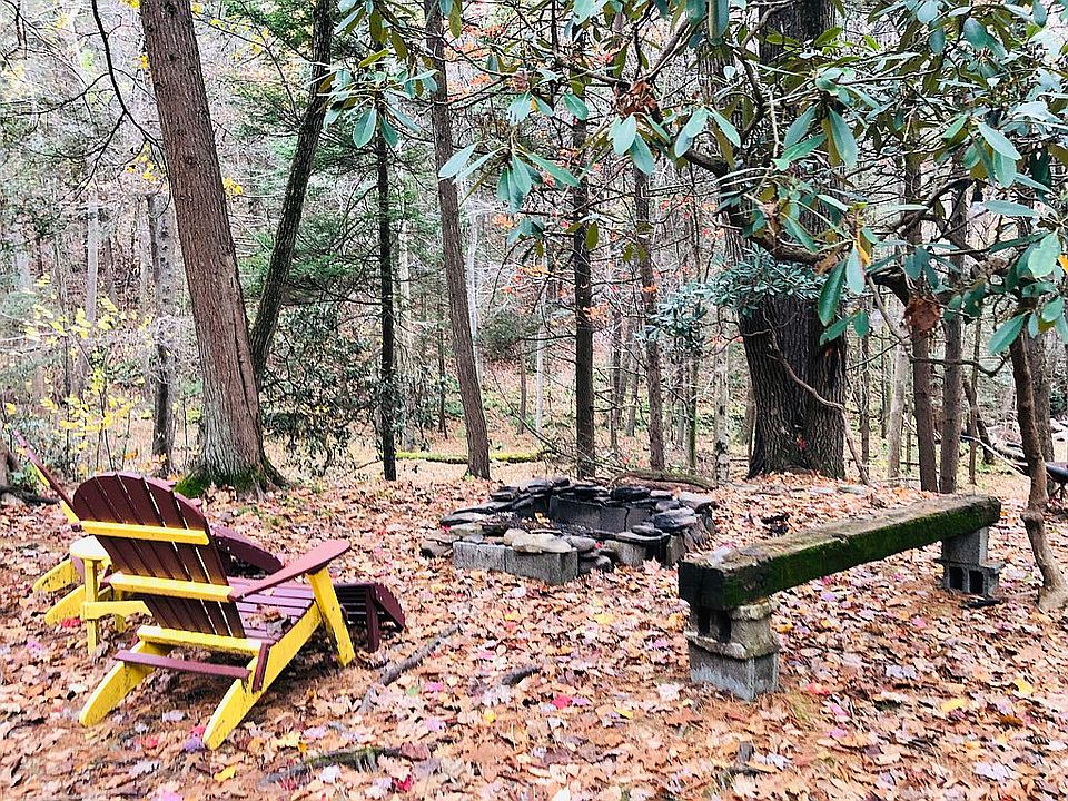 rustic firepit in the woods