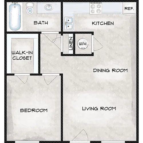 Floor plan One Bedroom B