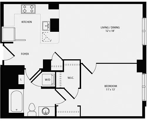 Floor plan 1 Bedroom F