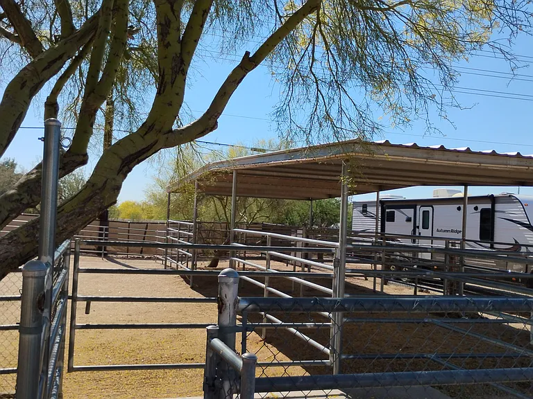 View of stalls from wash station.