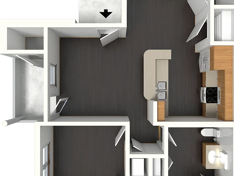 3D Unfurnished View 3D Unfurnished View