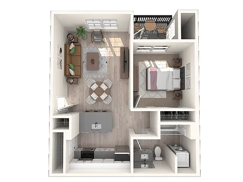 Floor plan East - 1 Bed A1