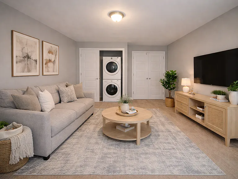 Living Room Showing Washer/Dryer