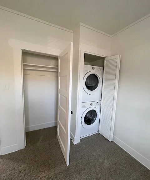 Bedroom 1 closet and washer and dryer