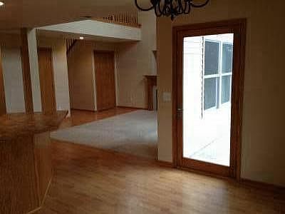 View from dining room to living room - open concept living!