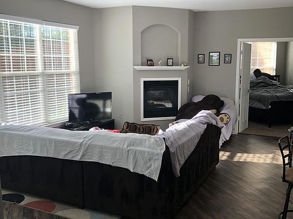 Living room with fireplace
