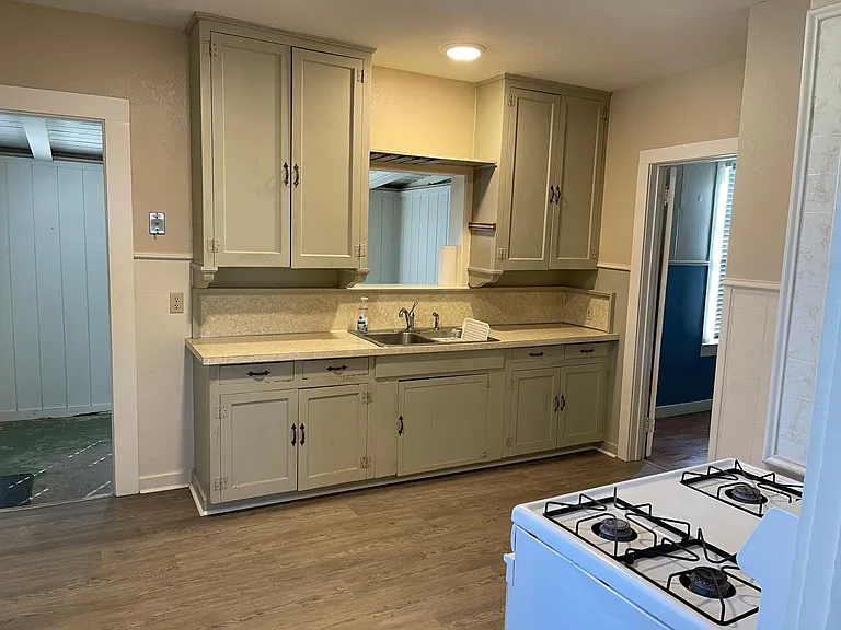 Kitchen with breezeway looking into laundry room