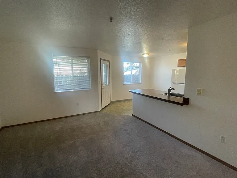 Living room toward dining, back porch is out that door.