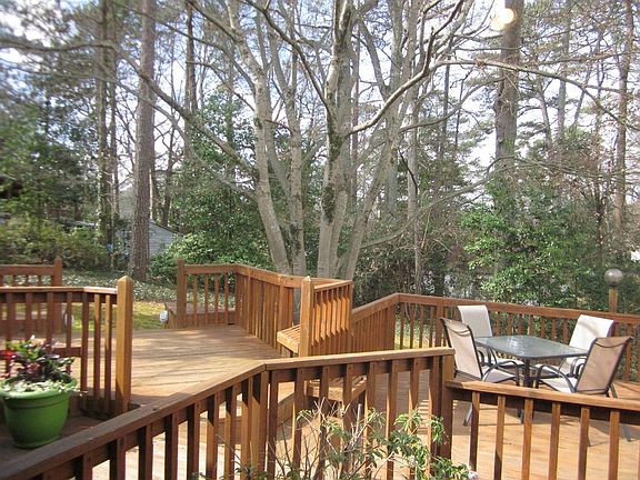 Deck and backyard