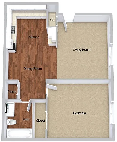 Floor plan One Bedroom