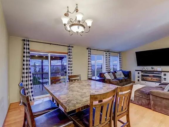 Great room dining area and living room