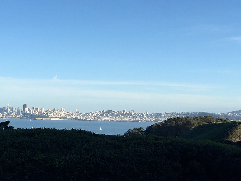 View from the living room, dining room and kitchen