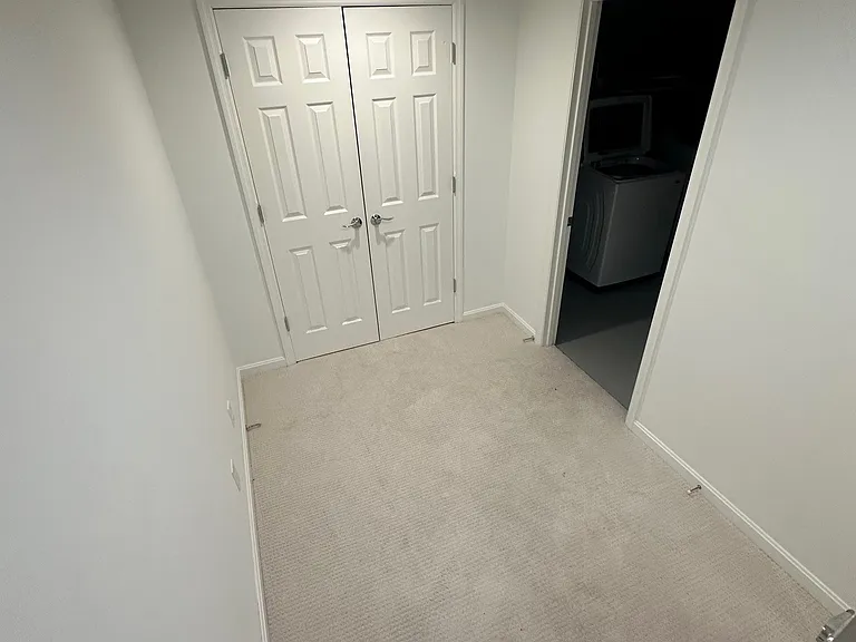 Downstairs storage closet and laundry room/storage area