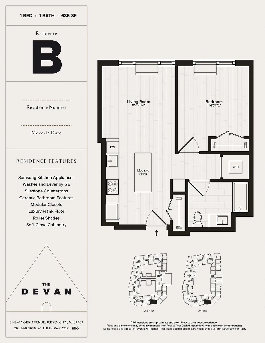 Floor plan 1 Bed 1 Bath B