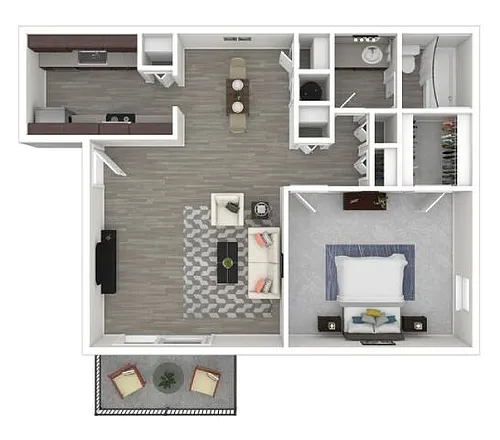 Floor plan 1 Bedroom 1 Bathroom Apartment