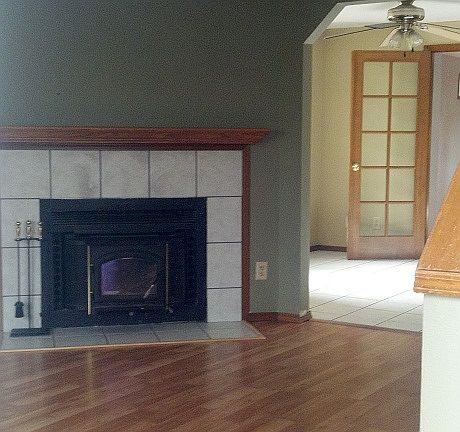 Just inside the front door