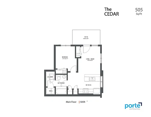 Floor plan 1 Bedroom 1 bath