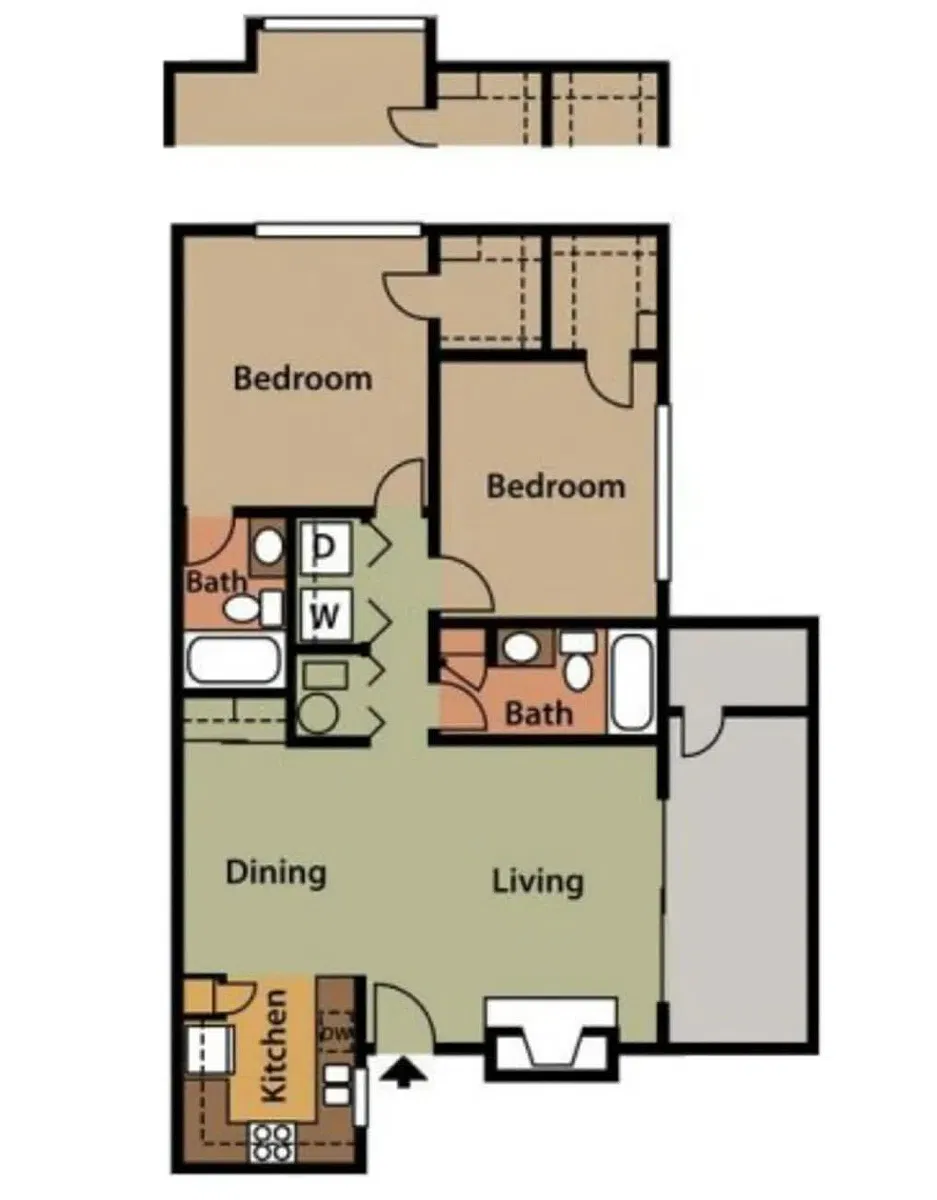 Floor plan 2 Bed 2 Bath E