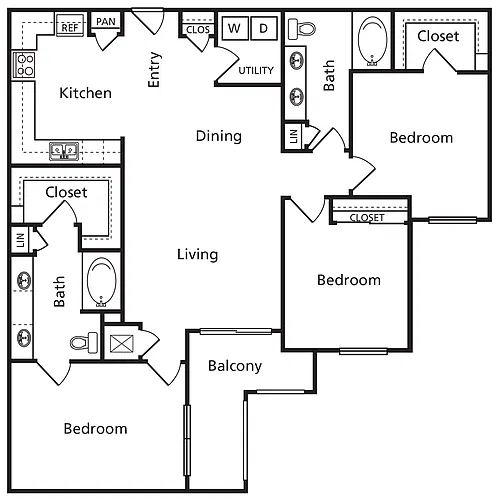 Floor plan C01 - The Roger - 1422 sqft