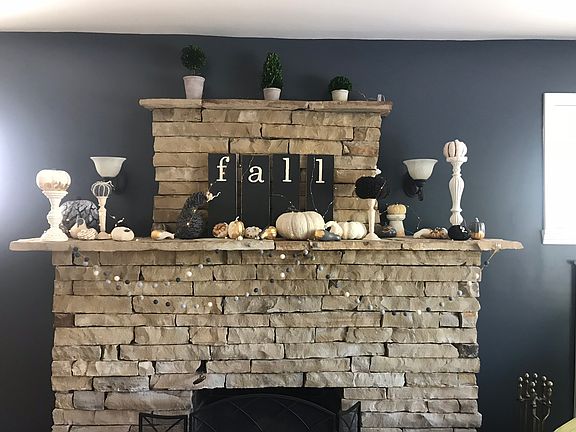 Stone fireplace