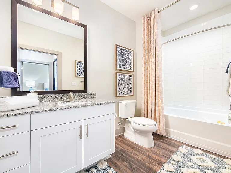 Bathroom with wide sink countertop