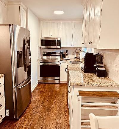 Kitchen New appliances/ granite countertops. 

We have everything you need to make your meals as usual.