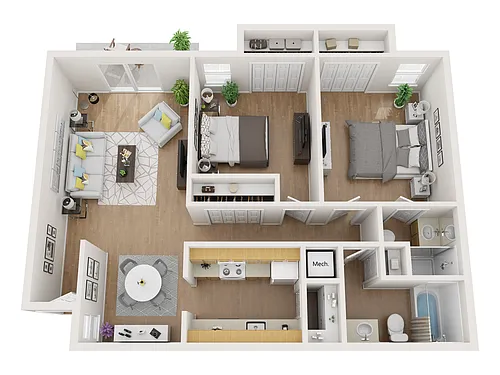 Floor plan 2 Bed 1 Bath