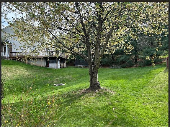 End unit includes grassy area up to the tree. Common area beyond. Kids play in the common area on occasion. Small hill for sleding in the winter.