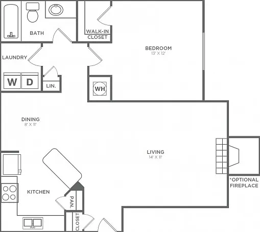One Bedroom, One Bath (840 SF) One Bedroom, One Bath (840 SF)