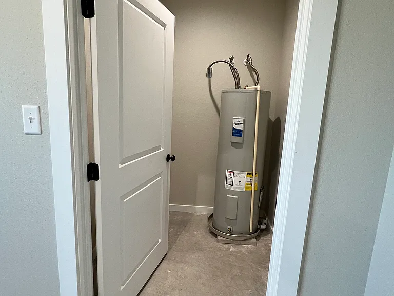a closet in the garage for additional storage
